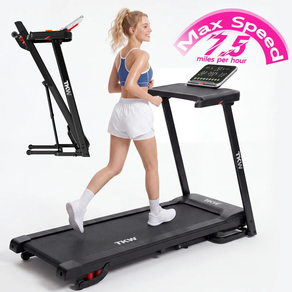 Walking Pad Treadmill with Incline, Foldable Under Desk Treadmill with Handlebar & Work Desk, LED Display, App Control, Shock Absorption, Portable Walking Jogging Machine for Home Office, 200 lbs Capacity, Black