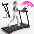 Walking Pad Treadmill with Incline, Foldable Under Desk Treadmill with Handlebar & Work Desk, LED Display, App Control, Shock Absorption, Portable Walking Jogging Machine for Home Office, 200 lbs Capacity, Black