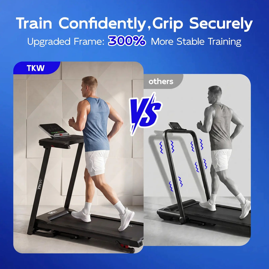 Walking Pad Treadmill with Incline, Foldable Under Desk Treadmill with Handlebar & Work Desk, LED Display, App Control, Shock Absorption, Portable Walking Jogging Machine for Home Office, 200 lbs Capacity, Black