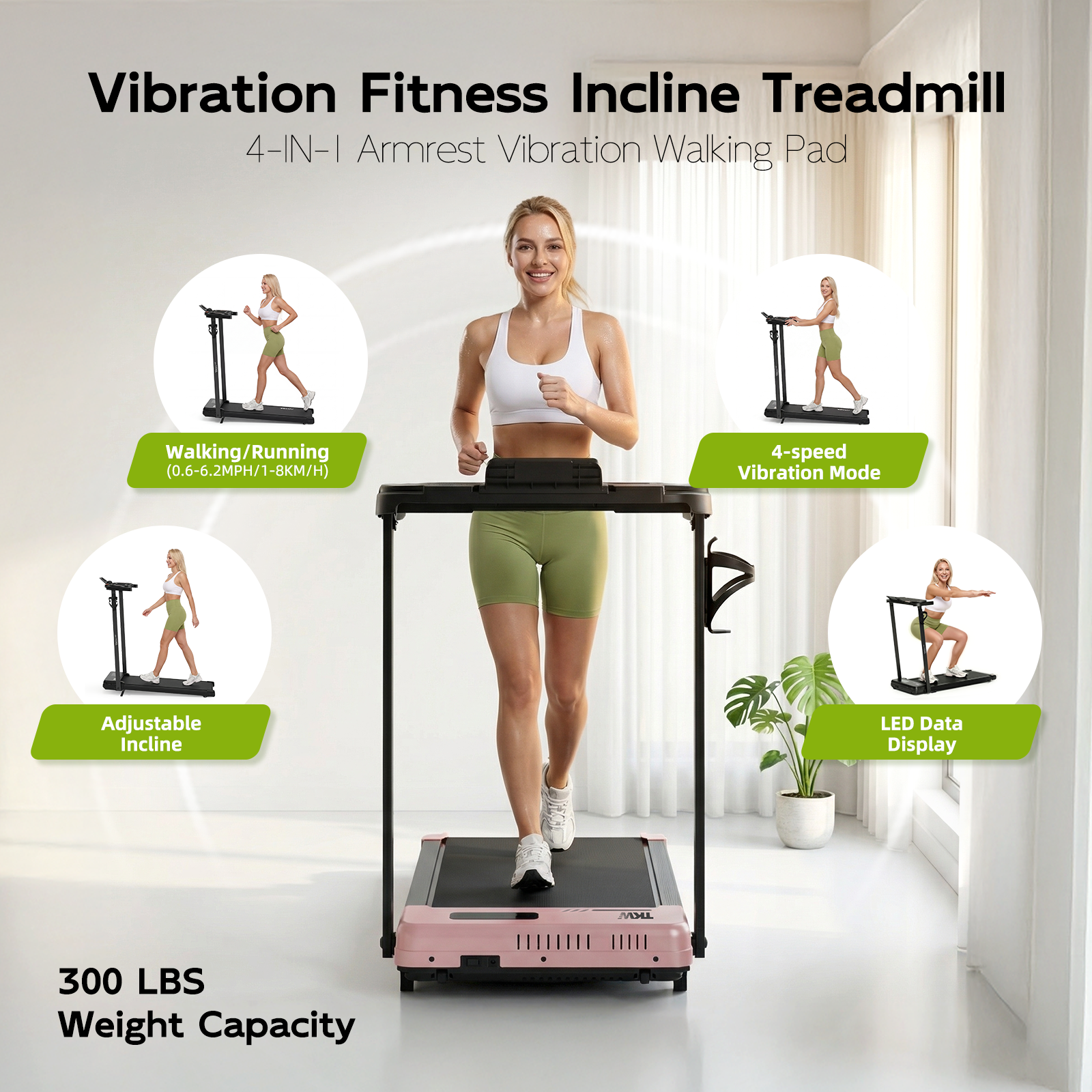 TKW 100-1CWFL Walking Pad — Foldable Incline