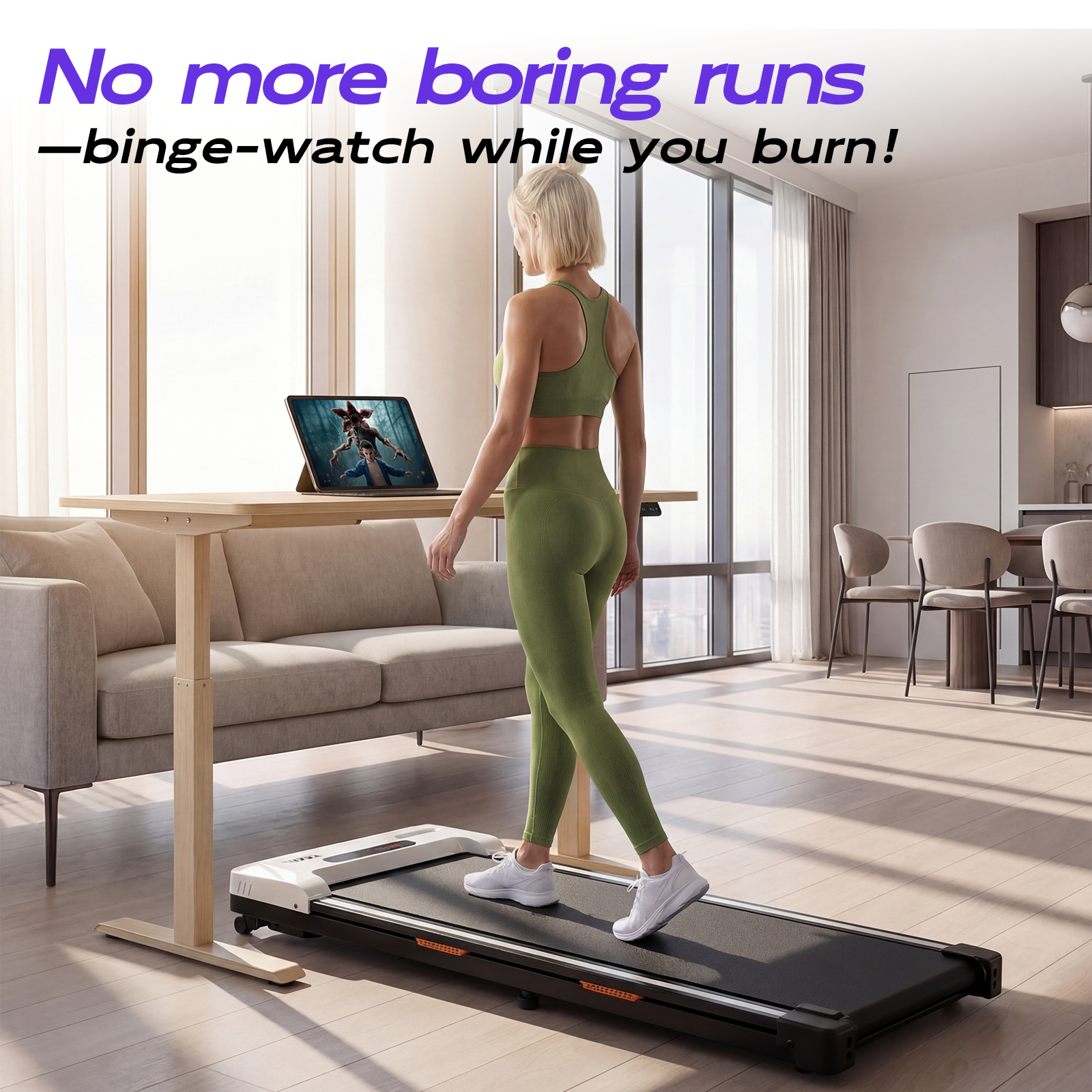 TKW 4W Smart Treadmill - Bluetooth App Sync & Foldable Handrail