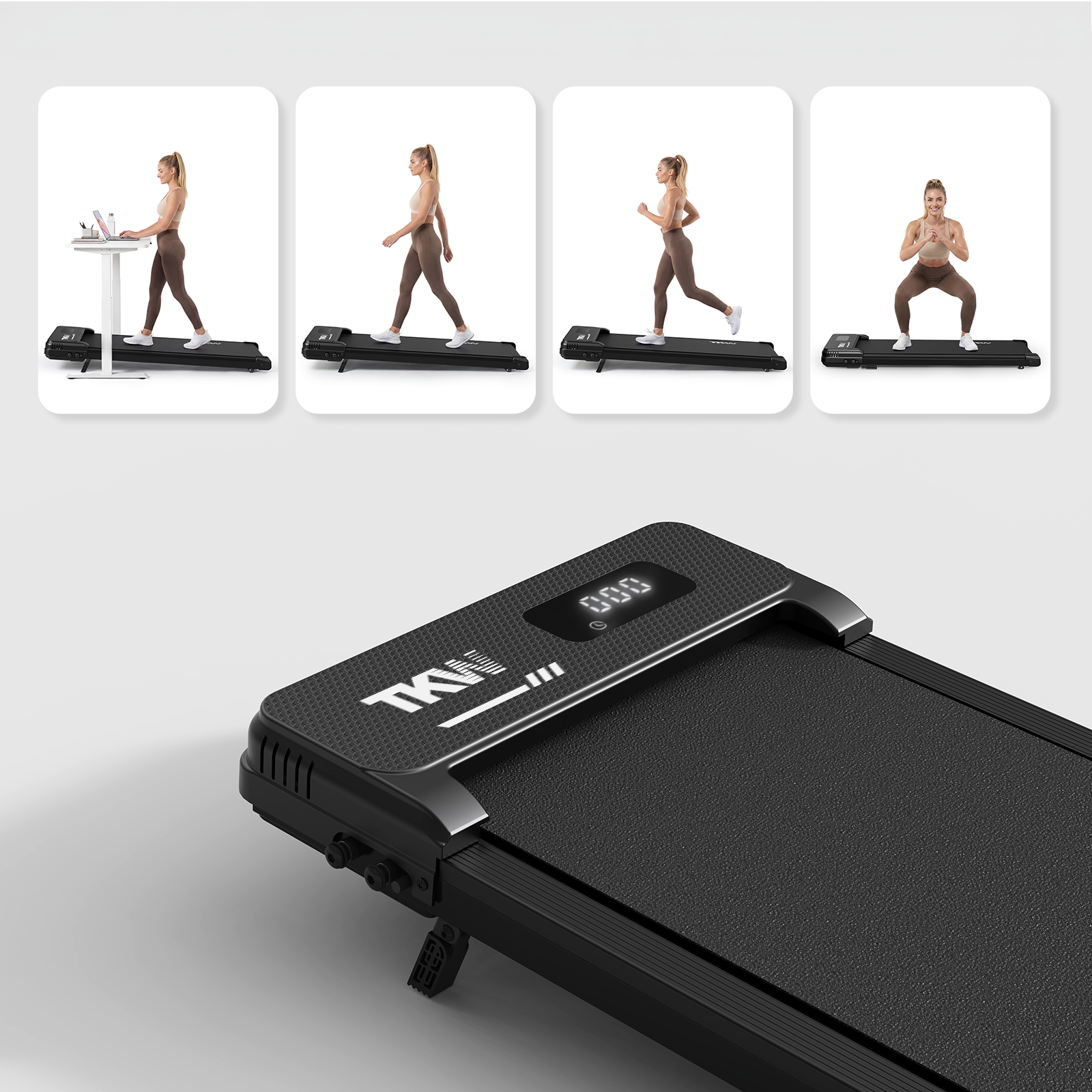 TKW 100CWL Walking Pad — 4-Speed Vibration + 3° Incline