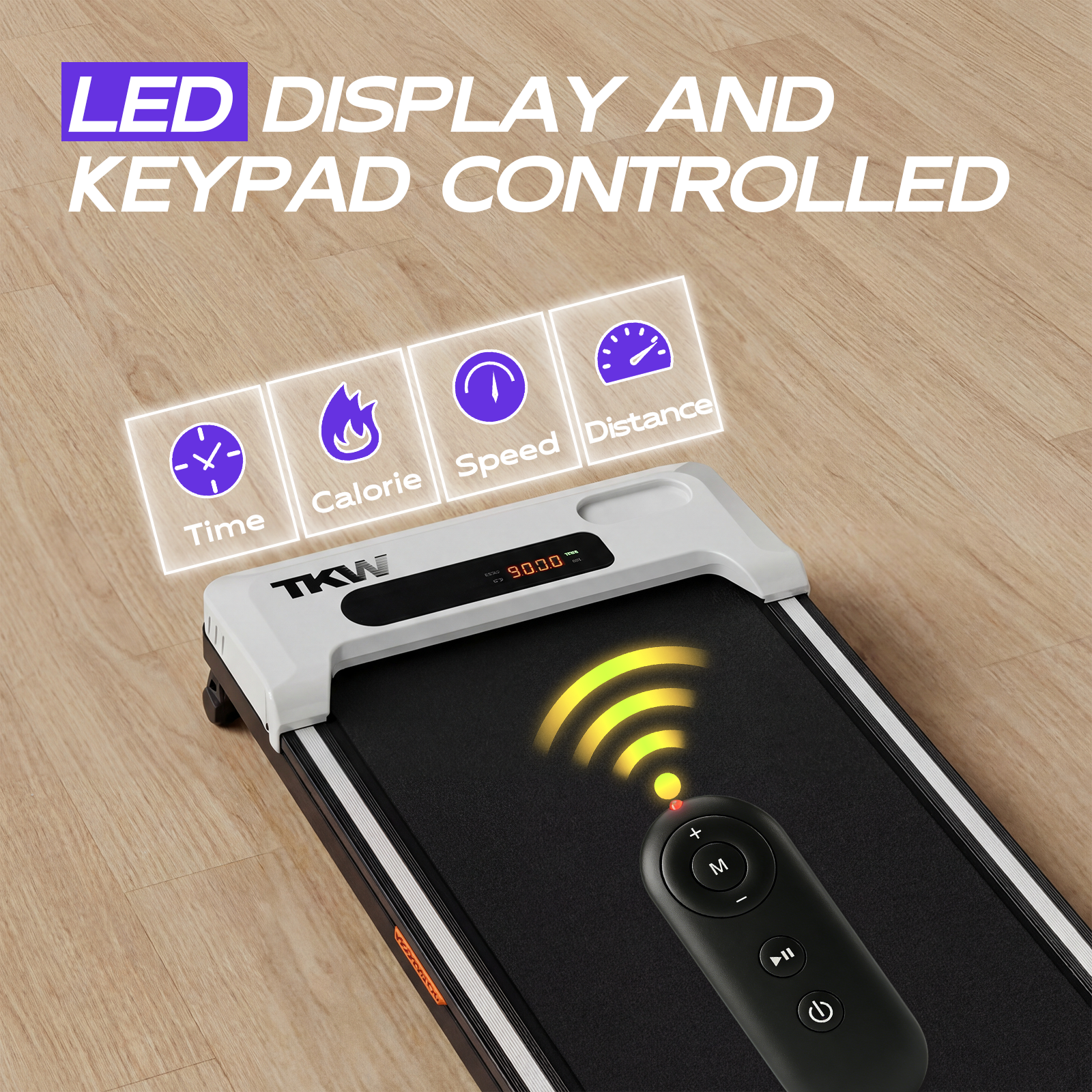 TKW 4W Smart Treadmill - Bluetooth App Sync & Foldable Handrail