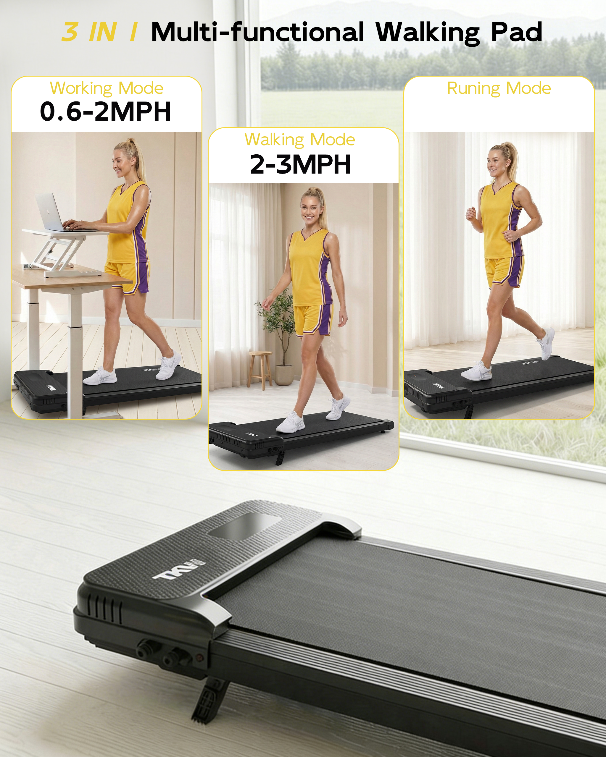 TKW 100CW Portable Walking Pad – Space-Saving Incline Series