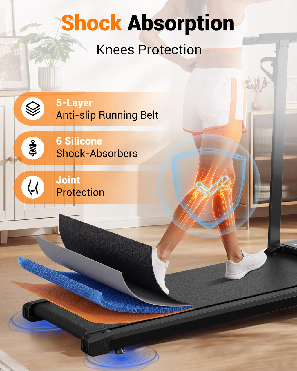 TKW Walking Pad Treadmill with Incline, 3-in-1 Under Desk Treadmill, 2.5HP Quiet Brushless Motor, 200 lbs Capacity, Portable Walking Pad with Desk, Remote Control for Home Office, Black