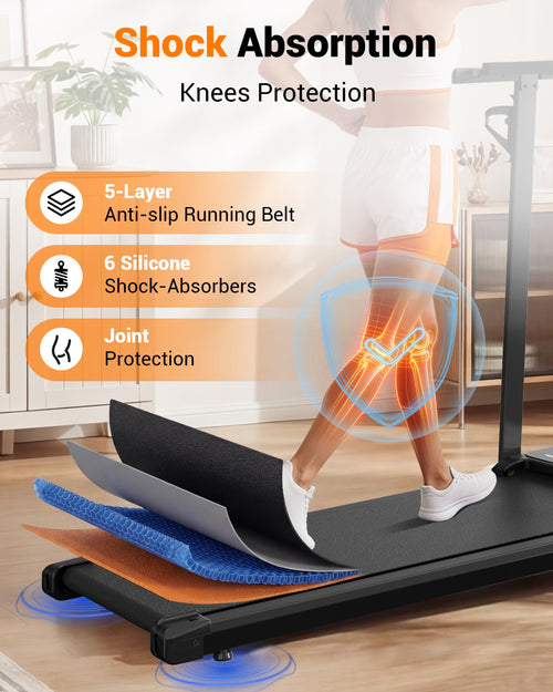 TKW Walking Pad Treadmill with Incline, 3-in-1 Under Desk Treadmill, 2.5HP Quiet Brushless Motor, 200 lbs Capacity, Portable Walking Pad with Desk, Remote Control for Home Office, Black