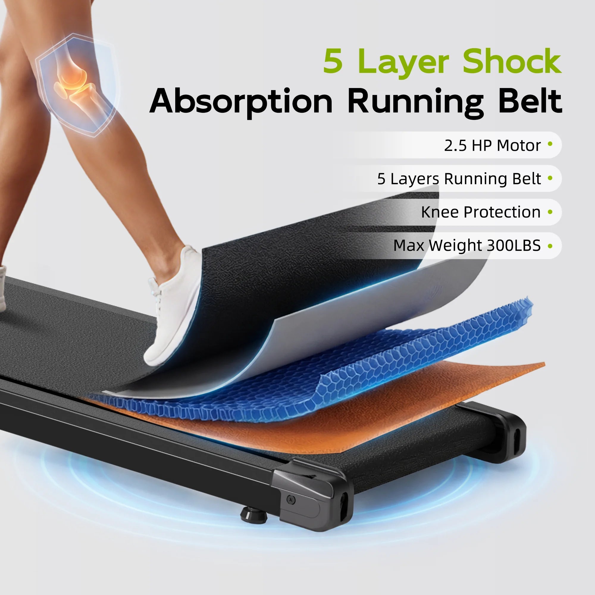 TKW 100CW/CWL/CWFL Black Walking Pad — 3-in-1 Design | 3-Level Incline & 2.5HP Motor