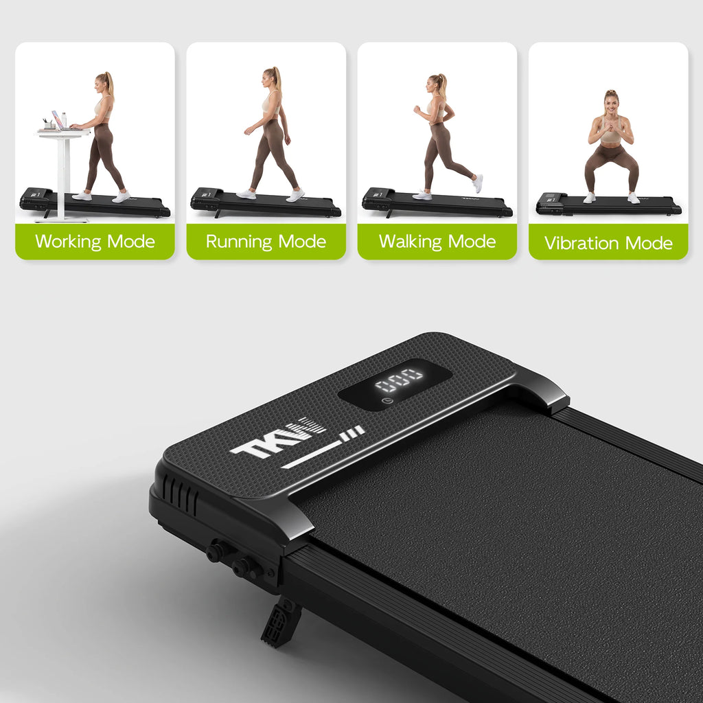 TKW 100CW/CWL/CWFL Black Walking Pad — 3-in-1 Design | 3-Level Incline & 2.5HP Motor